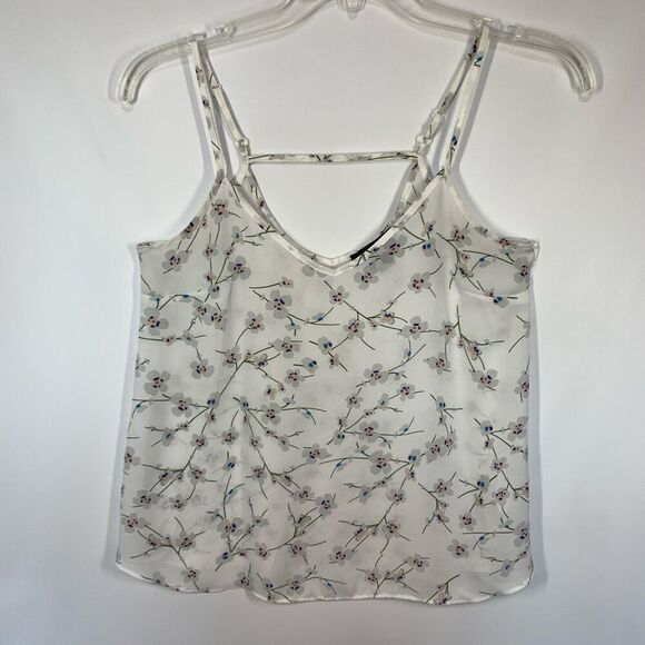Atmosphere Women's Floral Allover Print V-Neck Camisole White Size Small - Picture 1 of 9